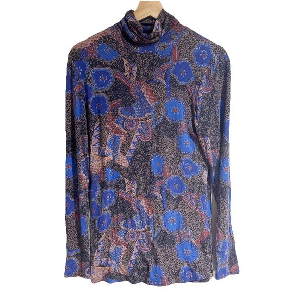ba&sh Tops - ba&sh Jonas Multi-Color Printed Turtleneck Long Sleeve Top Women's Size Large/8